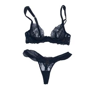 Coco de Mer Plumeria Plunge Bra & Plumeria Thong